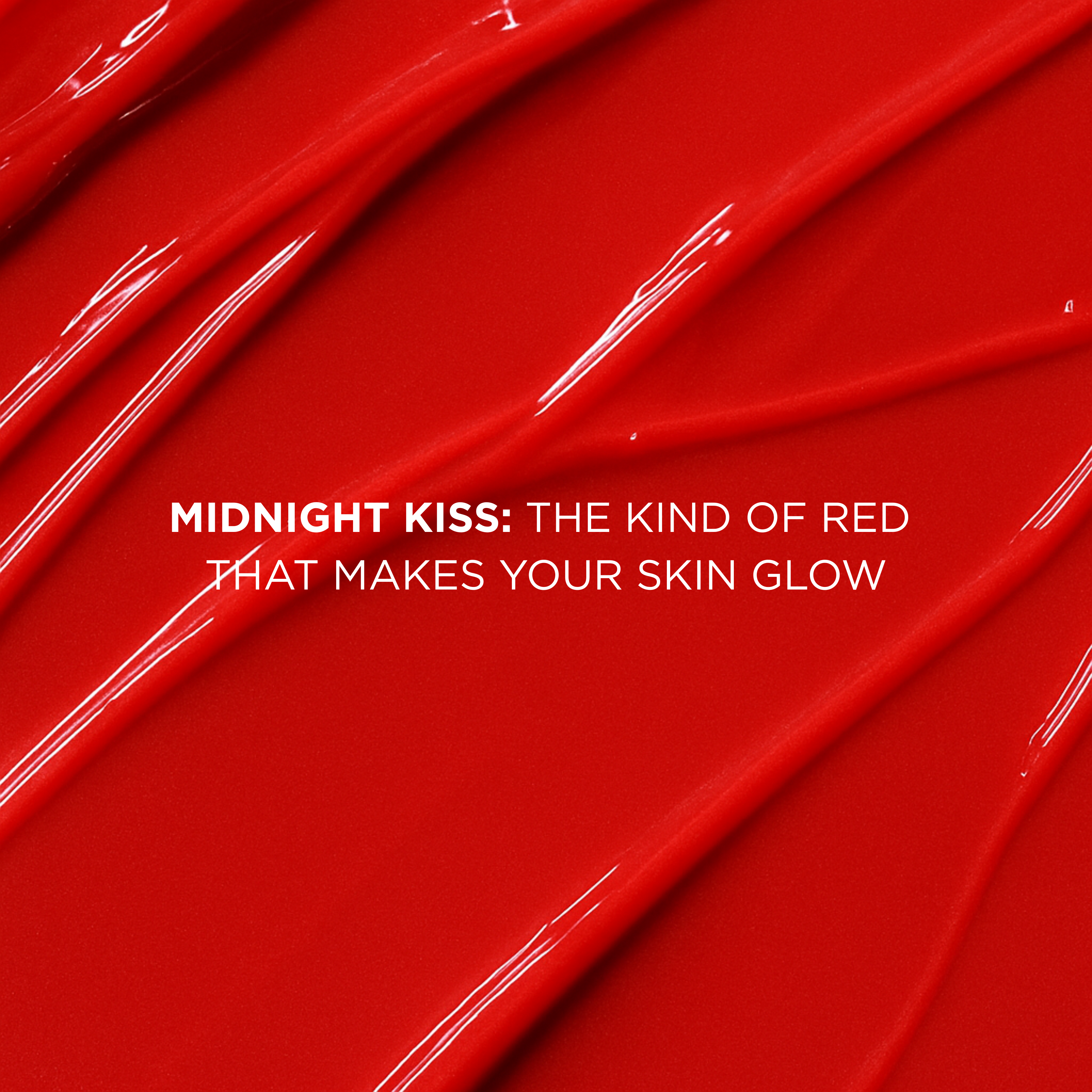 Close-up of red lip butter with text describing its color.